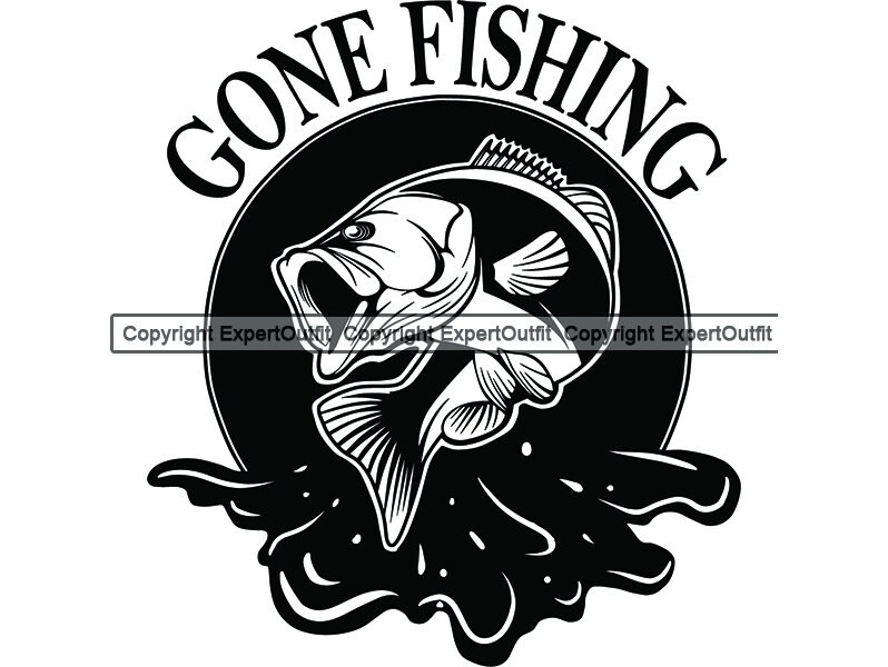 Fishing Logo Boat Angling Fish Lure Hook Fresh Water Ocean Sea | Etsy