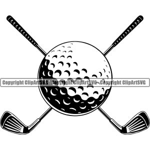 Golf Logo #58 Tournament Club Iron Wood Golfer Golfing Sport Course Cart Car Ball Green Game.SVG .EPS .PNG Clipart Vector Cricut Cut Cutting
