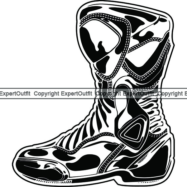 Motorcycle Racing Boot Shoe Feet Uniform Racer Race Covering Protection Cover Leather Speed Sport.SVG .PNG Clipart Vector Cricut Cut Cutting