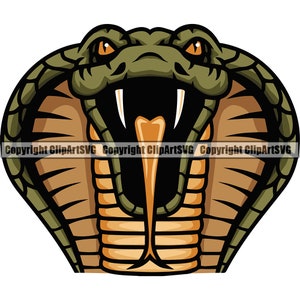 Cobra Snake Sports Team School Mascotte Venom Bite Wildlife Wild Animal Zoo Design Element Logo Kleur JPG SVG PNG Clipart Vector Knippen Snijden