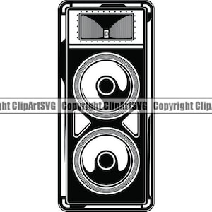 Audio Lautsprecher #2 Musik hören DJ Disc Jockey Ausrüstung Sound Stereo System Sub Woofer Bass Logo.SVG.PNG Clipart Vektor Cricut Schnitt Schneiden