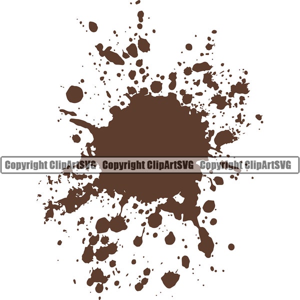 Boue Chocolat Splash Goutte À Goutte Splatter Splat Goutte Liquide Peinture Merde Excréments Tache Frottis Design Element Art Logo SVG PNG Clipart Vector Cutting