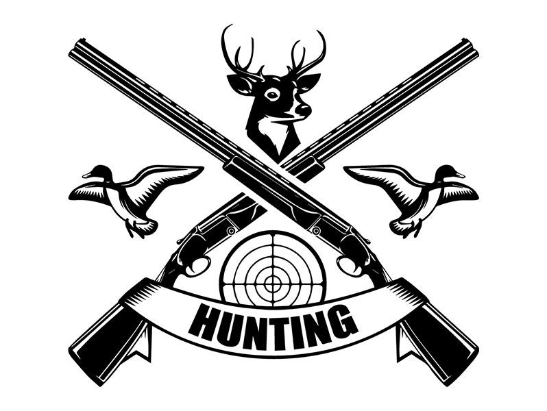 Hunting Logo 81 Rifles Crossed Duck Deer Sport Hunt Hunter Etsy