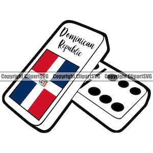 Dominican Republic Flag Dominoes Tile Game Country World Nation Bones Art Design Element Logo SVG PNG Clipart Vector Cricut Cut Cutting File