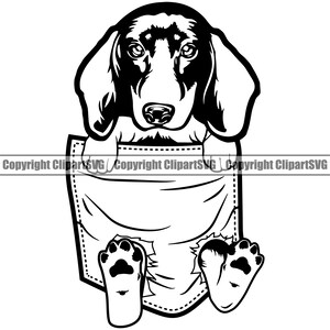 Dachshund Dog Breed Shirt Pocket Cute Paw Puppy Pup Pet K-9 Doxie Hot Art Design Element Logo SVG PNG Clipart Vector Cricut Cut Cutting File
