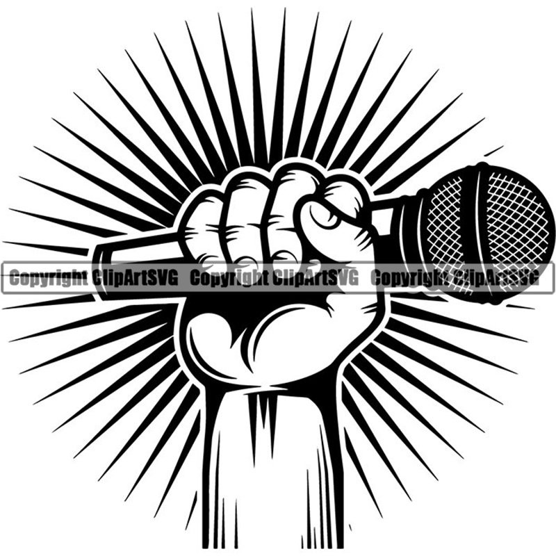 Microphone Logo 17 Hand Holding Mic Singer Audio Sound Etsy