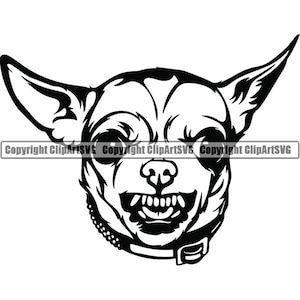 Chihuahua #6 Growling Dog Angry Puppy Breed K-9 Animal Pet Hound Lap Teacup Mexican Design Logo .SVG .PNG Clipart Vector Cricut Cut Cutting