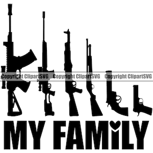 Machinegeweer familie USA vlag Shotgun geweer pistool Amerikaans wapen rechts Outlaw ontwerpelement logo SVG PNG clipart vector knippen snijden bestand