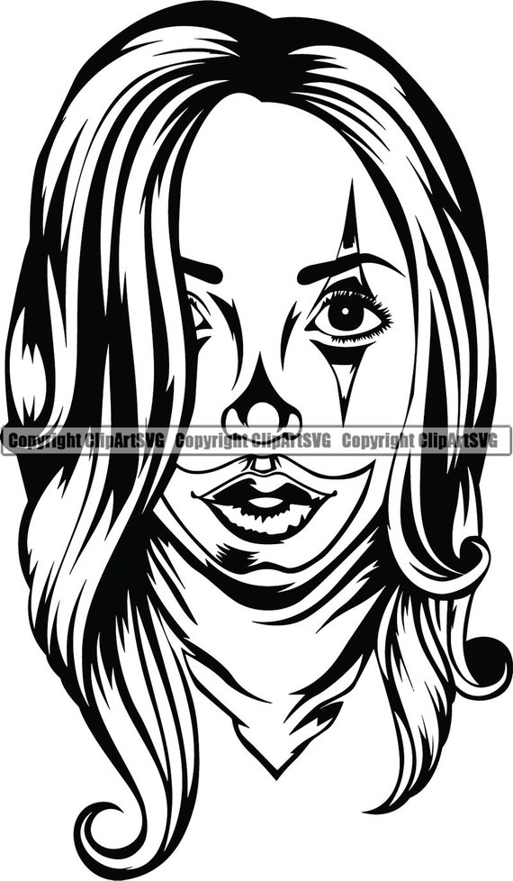 Gangster Girl 2 Sexy Clown Woman Female Holding Pistols Etsy