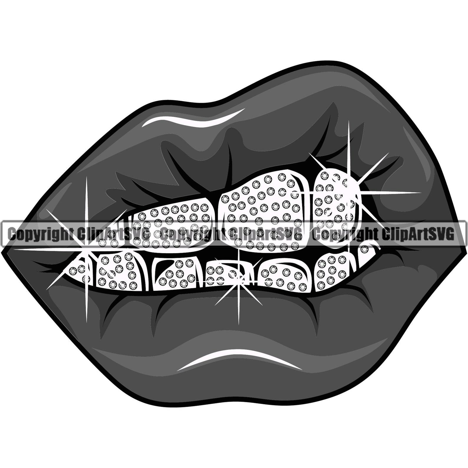 Sexy Lips Diamond Teeth Bling Shining Mouth Grill Gangster Rap - Etsy