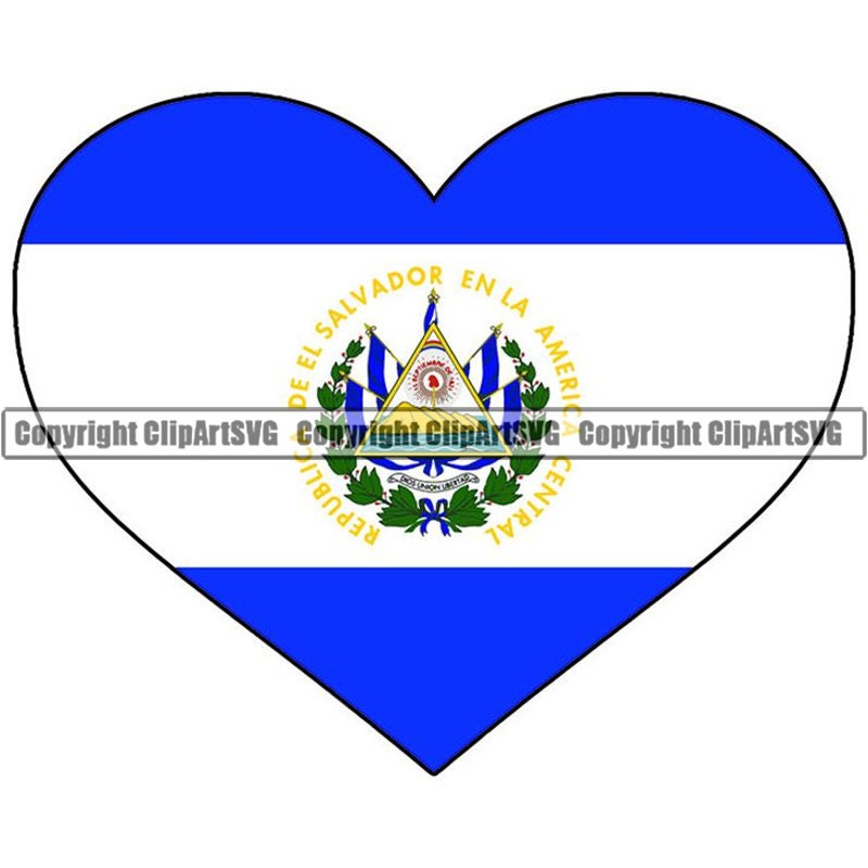 El Salvador Heart Shaped Flag Salvadoran Central America  Etsy