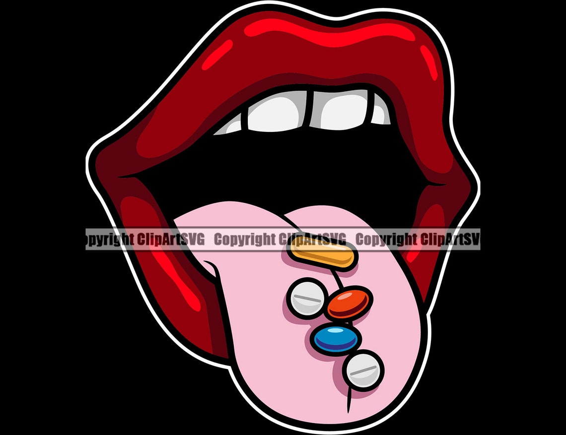 Drugs Acid Tab Roll Molly Ecstasy Pill Lips Tongue Mouth Mask | Etsy