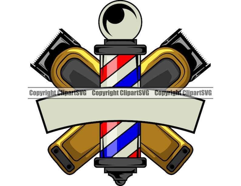 Barber Design Hair Clipper Trimmer Shop Pole Razor Salon