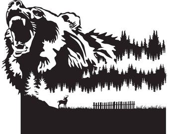 Free Free 186 Mountain Deer Scene Svg SVG PNG EPS DXF File