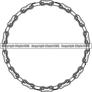 Fahrrad Kette Link Kreis Runde Border Rahmen Zyklus Radfahren Fahrrad Helm Rennen BMX Racing Geschwindigkeit Design Logo .SVG .PNG Vektor Cricut Cut Cutting