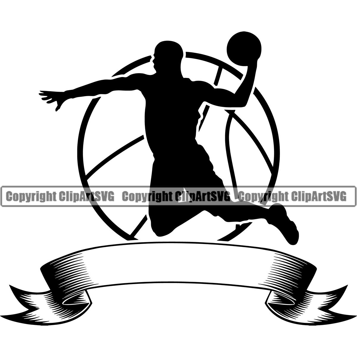 Basketball Logo 6 Player Ball Hoop Net Ball Sports Game Icon - Etsy