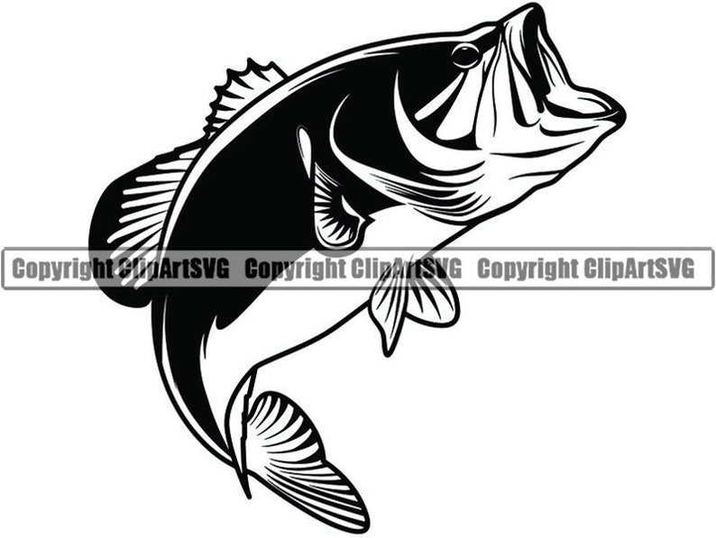 Bass Fishing 22 Logo Angling Fish Hook Fresh Water Hunting | Etsy