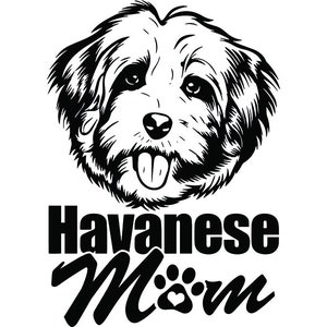 Havanese #21 Mom Smiling Dog Breed Pedigree Canine Purebred K-9 Pet Hound Sheepdog Animal Logo .SVG .PNG Clipart Vector Cricut Cut Cutting