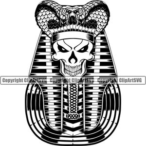 Egyptische Egypte schedel farao koning gouden Cobra kroon Monument piramides farao land natie Design Logo SVG PNG Vector Clipart knippen snijden