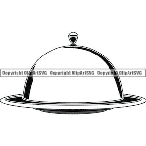 Catering plaat Cover #1 plaat Catering schotel Cover voedsel metalen dienblad diner gastronomische Service ober. SVG. PNG Clipart Vector Cricut knippen snijden