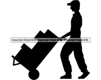 Moving Company Movers House Home Pack Box Deliver Move Van Truck Delivery Service Silhouette Name Text Job Design Logo SVG PNG Vector Cut