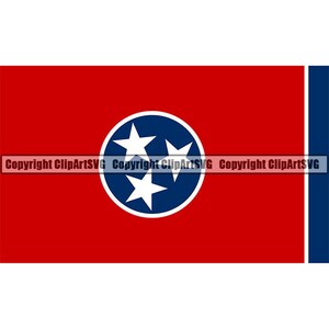 Vlag van Tennessee staat VS VS Verenigde Amerika Amerikaanse natie nationale kunst. JPG. PNG Instant Clipart Clip Art Design grafisch downloadbestand