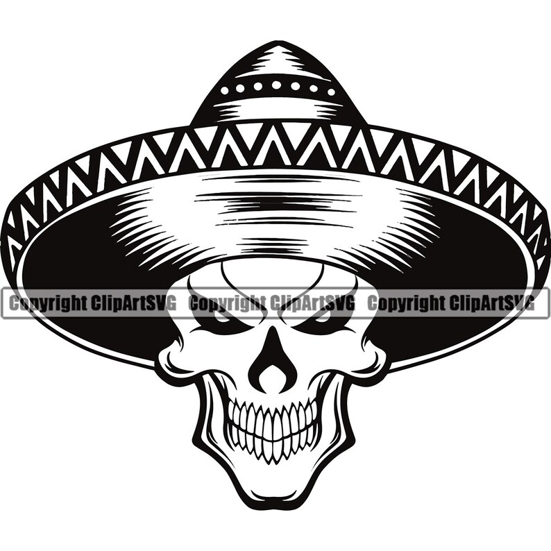 Mexico Mexican Skull Sombrero Cowboy Hat Spanish Old Wild West Etsy