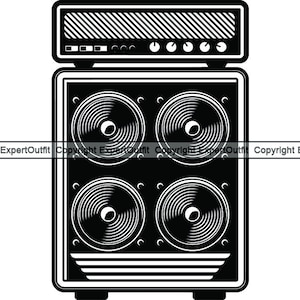 Audio Lautsprecher #8 Amp Verstärker Musik DJ Disc Jockey Ausrüstung Sound Stereo System Sub Woofer Bass.SVG .PNG Clipart Vektor Cricut Schnitt Schneiden