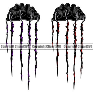 Animal Claw Scratches Scratch Marks Nail Slice Rip Wild Cat Paw School Team Sport Mascot Art Design Element Logo SVG PNG Clipart Vector Cut