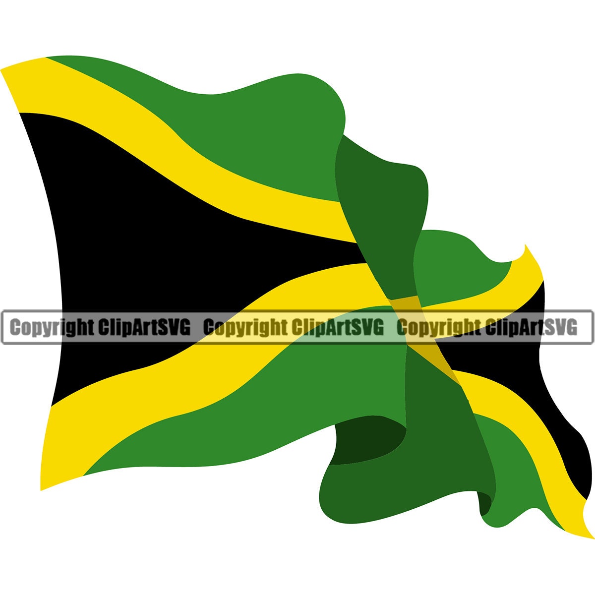 Waving Jamaican Flag