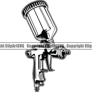 Spritzlack Air Gun Sprayer Painter Metall Farbe Pistole Compressor Airbrush Kunst Mechaniker Körper Arbeit .SVG .PNG Clipart Clipart Vektor Schneiden Schneiden