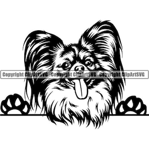 Papillon #1 Gluren Poten Hondenras Stamboom Canine Raszuivere K-9 Huisdier Chinese Crested Animal Logo.SVG. PNG Clipart Vector Cricut Cut Cutting