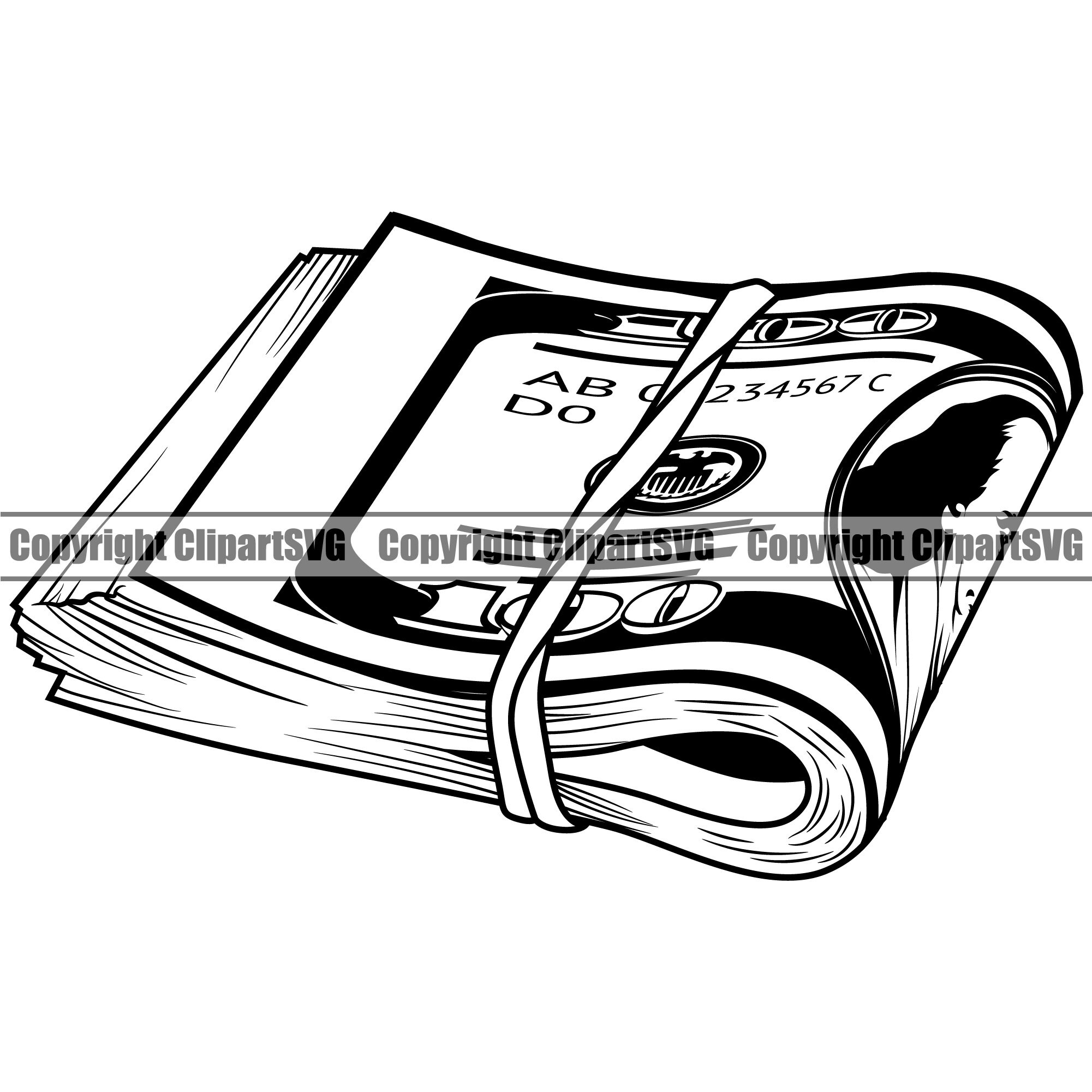 Money 100 Hundred Dollar Bill Rubber Band Stack Knot Cash Rich Wealth ...