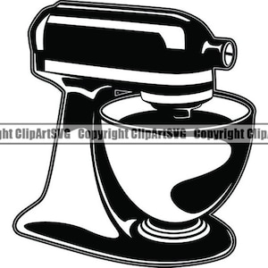 Mezclador de cocina #2 Mezclador Mezclador Aparato Panadero Panadería Pastelería Pan Cocinar Cocinar Puesto de comida casera .SVG .PNG Vector Clipart Corte Corte