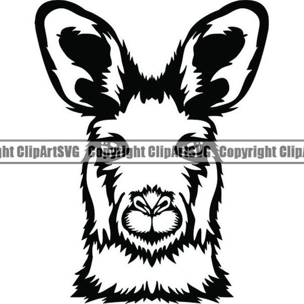 Kangaroo #1 Wildlife Wild Animal Mammal Australia Creature Kick Jumper Nose Zoo Art Logo .SVG .PNG Clipart Vector Cricut Cut Cutting