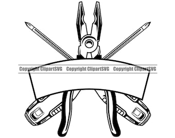 Técnico electricista Cable eléctrico Trabajador de trabajo Industria de trabajo Reparación de trabajos Reparación Logotipo de la empresa PNG SVG Clipart Vector Cricut Corte Archivo de corte