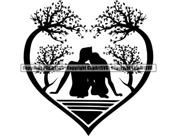 Couple Love Heart Tree Grow Romance Kiss Kissing Joy Dating Etsy