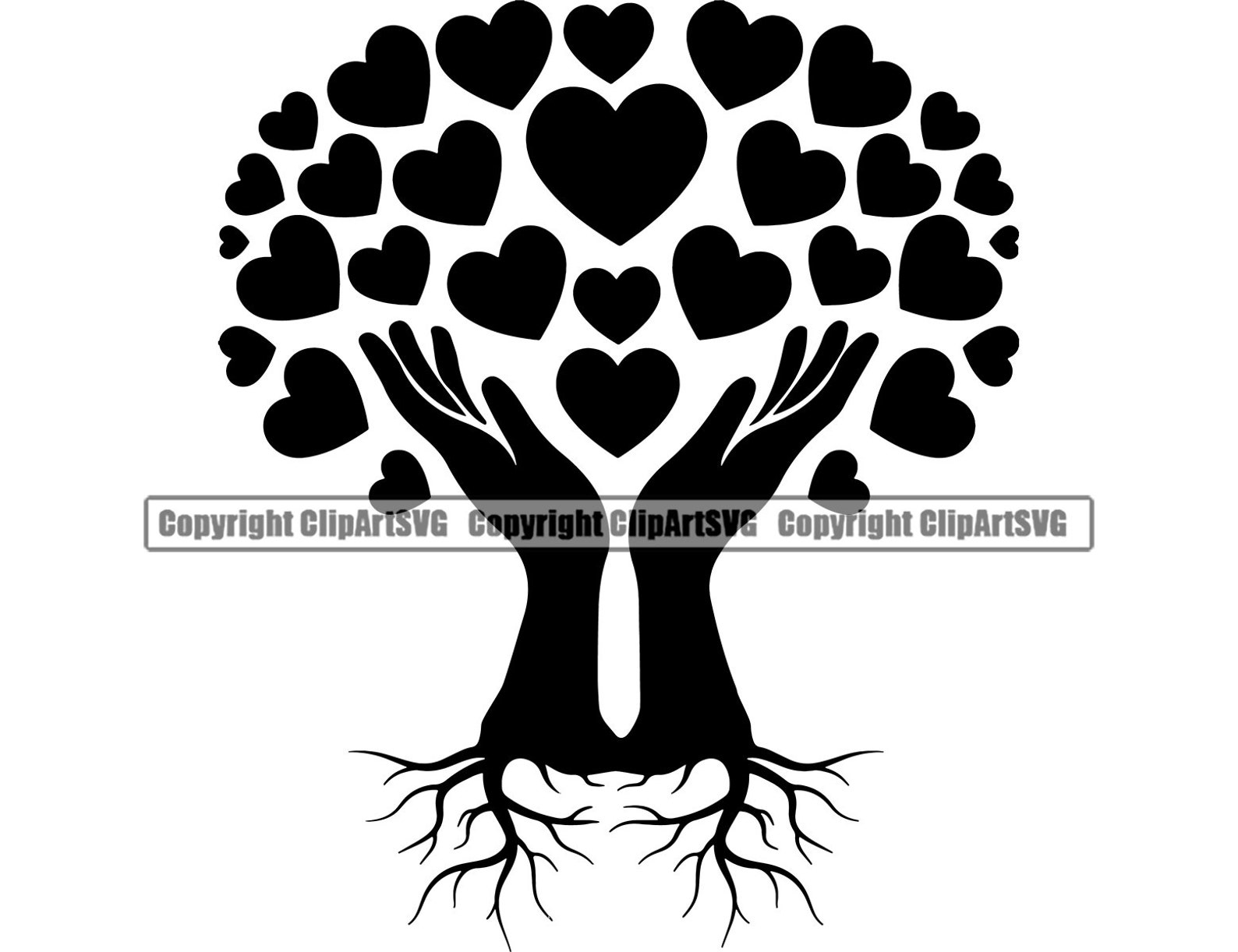 Hands Holding Heart Family Roots Tree Life Love Grow Growing Etsy