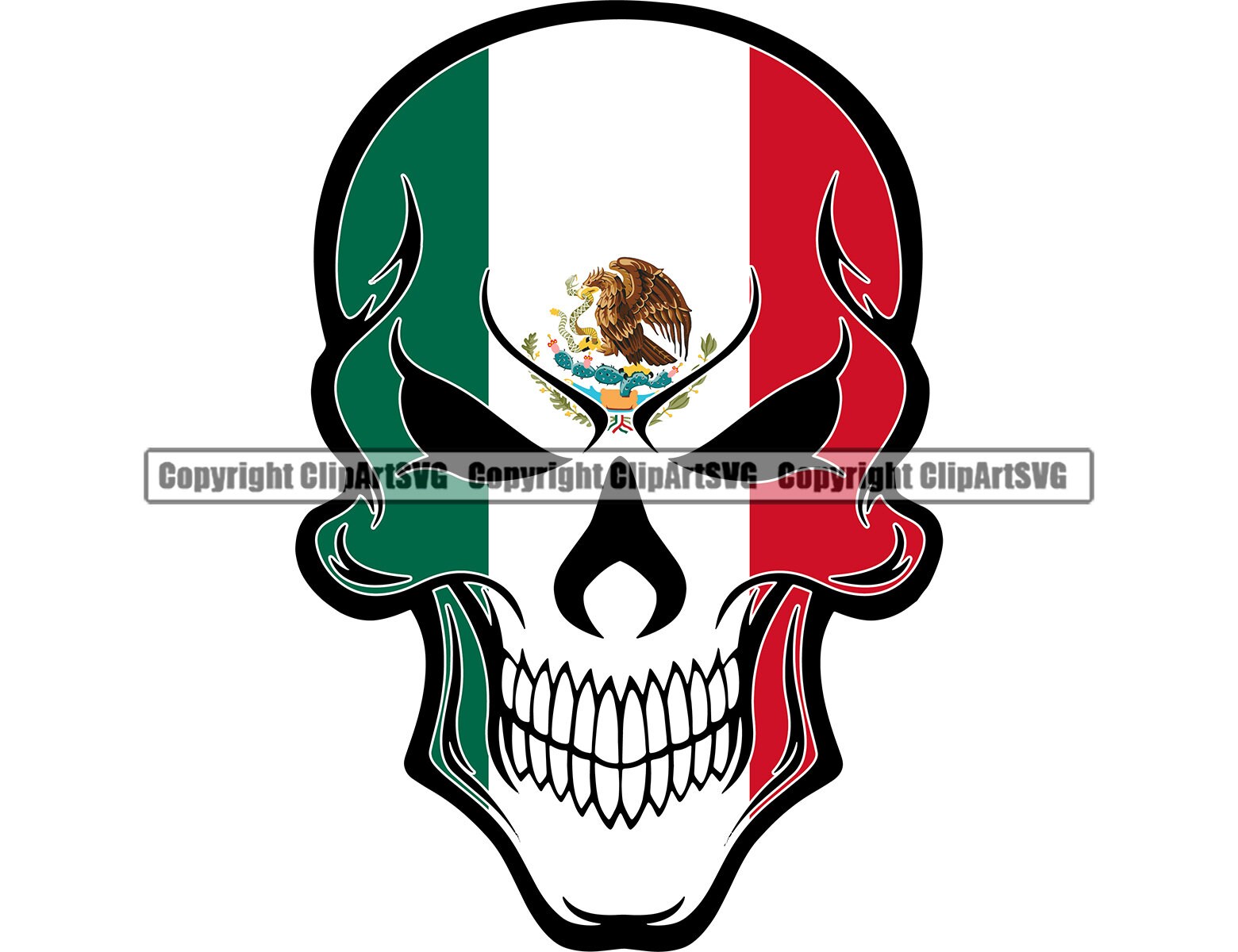 Download Mexico Skull Shaped Flag Mexican Spanish North America ...