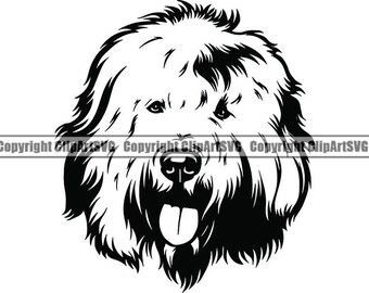 Old English Sheepdog #3 Happy Paws Hundras Stamtavla Hund Renrasig K-9 Husdjur Hound Djur Logotyp.SVG .PNG Clipart Vektor Cricut Cut Skärning