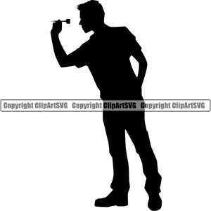 Darten Dartbord gooien gooien sport spel Bar Restaurant Lounge silhouet Art Design Element Logo SVG PNG Vector Clipart knippen snijden bestand