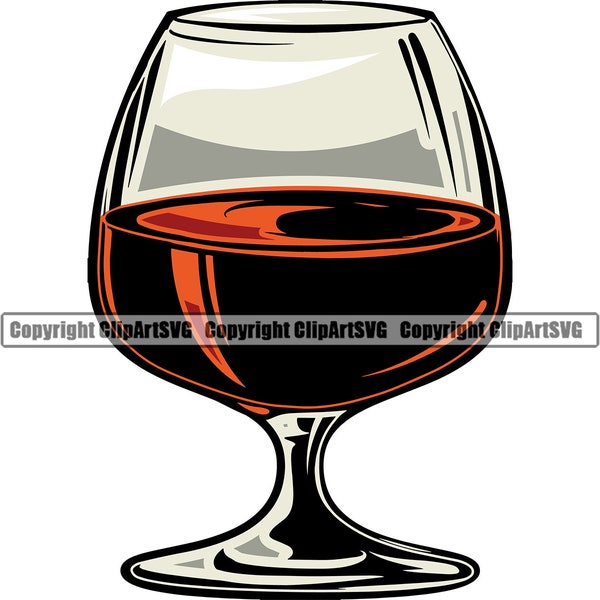 Wine Glass Drink Liquor Alcohol Whiskey Brandy Bar Pub Tavern Party Spirit Wineglass Art Design Element Logo SVG PNG Vector Cut Cutting File