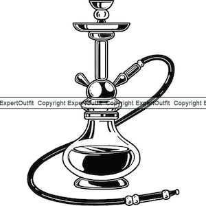 Vattenpipa #1 Rök Rökning Rökare Vattenpipa Tobak Arabisk Pipe Avslappning Shisha Turkisk Arom Nikotin.SVG .PNG Vektor Clipart Cricut Cut Skärning
