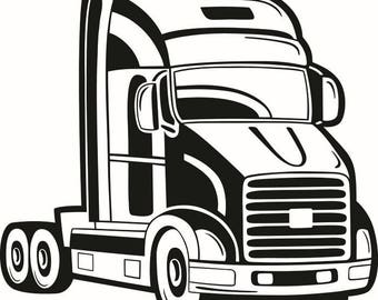 Truck Driver #9 Trucker Big Rigg 18 Wheeler Semi Tractor Trailer Cab Flat Bed Company Trucking Logo .SVG .EPS .PNG Vector Cricut Cut Cutting