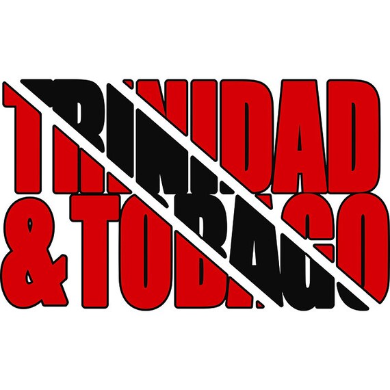 Trinidad And Tobago Text Flag Caribbean Island Country World Etsy