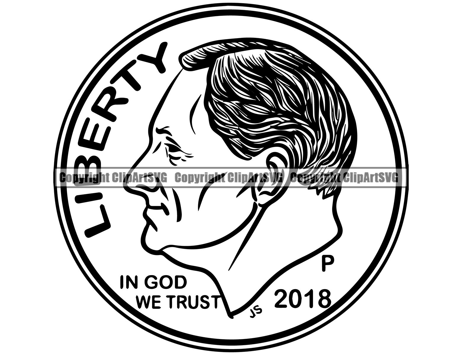 Dime Front And Back Clip Art