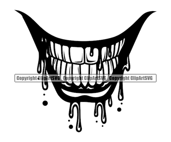 Joker Drip Dripping Lips Melt Teeth Smile Clown Ha Funny Mouth - Etsy
