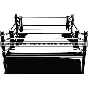 Ring de boxeo #3 Boxer Guantes Ring Fight Fighting Match MMA Logotipo de artes marciales mixtas .SVG .EPS Digital Clipart Vector Cricut Cut Cutting File