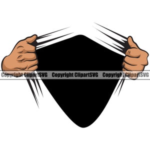 Mãos Rasgar Rasgar Camisa Aberta Roupas Tecido Símbolo Rasgar Revelar Mostrar Design Elemento Arte Logotipo SVG Png Clipart Vetor Cortar Arquivo de Corte