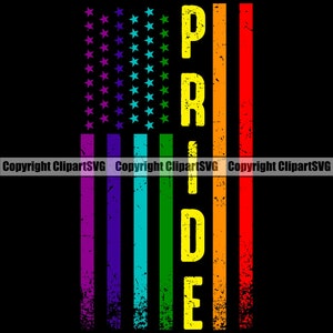 Orgullo Gay Bandera de EE.UU. América Bandera del Arco Iris Americano Derechos del Orgullo LGBT Homosexual Lesbiana Amor Elemento de Diseño Logotipo SVG Png Clipart Vector Cut